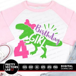 Dinosaurier-Geburtstagskind-Svg, vier Rex-Svg, 4. Geburtstags-Svg, Dxf, Eps, Png, vierter Geburtstag Schnittdateien, T-Rex Shirt Design, Silhouette, Cricut