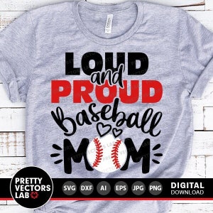 Mãe orgulhosa do beisebol SVG, Beisebol SVG, Arquivos de corte Love Baseball, Cheer Mama SVG DXF EPS PNG, Clipart de citações esportivas, Silhueta, Cricut