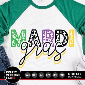 Mardi Gras Svg, Leopard Print Cut File, Mardi Gras Svg Dxf Eps Png, Carnival Clipart, Louisiana Svg, Mardi Gras Shirt Svg, Silhouette Cricut