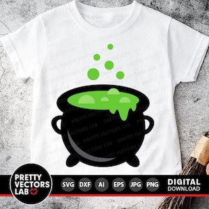 Witches Cauldron Svg, Halloween Cut Files, Witch Svg Dxf Eps Png, Cauldron Clipart, Magic Potion Svg, Witch Pot Svg, Fall, Silhouette Cricut