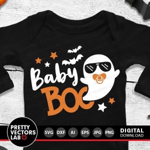 Halloween SVG, Baby Boo SVG, Baby Boy Cut Dateien, Erstes Halloween SVG, Geist SVG, Dxf Eps Png, Neugeborenen Clipart, lustiges Zitat, Silhouette Cricut