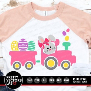 Ostern Zug mit Eiern svg, Ostern Cut Files, Mädchen Ostern svg Dxf Eps Png, Kinder LKW svg, Baby svg, Zug mit Hase svg, Silhouette Cricut