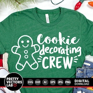 Weihnachts-Svg, Cookie-Dekoration-Crew-Svg, Lebkuchen-Mann-Svg-Dxf Eps Png, Kinder geschnitten Dateien, lustiges xmas Zitat svg, Urlaub, Silhouette Cricut