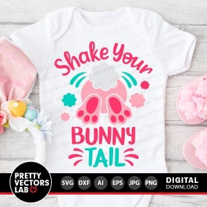 Paashaas Svg, Shake Your Bunny Tail Svg, Easter Cut-bestanden, Cotton Tail Svg, Funny Kids Svg Dxf Eps Png, Baby Girl Svg, silhouet Cricut