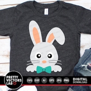 Hase SVG, Ostern geschnitten Datei, Hase Gesicht SVG, Dxf Eps Png, Junge Bunny Clipart, Kinder Shirt Design, Baby Kaninchen SVG, Silhouette Cricut