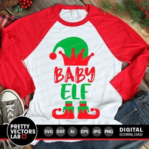 Baby Elfen Dekor, Weihnachten Dekor, Familie Elf Dekor, Dxf Eps Png, Baby Schnitt, Neugeborenen Dekor, lustiger Winter Dekor, Urlaub Clipart, Silhouette, Cricut