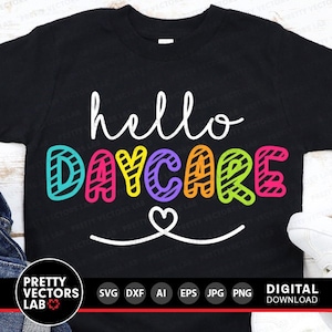 Hallo Kita-Svg, Back to School-Svg, Kindergarten-Svg, Lehrer-Svg Dxf Eps Png, 1st Day Zitat Schnittdateien, Kinder-Shirt-Design, Silhouette, Cricut