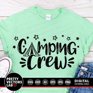 Equipo de acampada SVG, Archivos de corte de la vida de acampada, Campista feliz SVG, Frases de campamento SVG DXF EPS PNG, Cita de verano SVG, Sublimación, Cricut, Silueta
