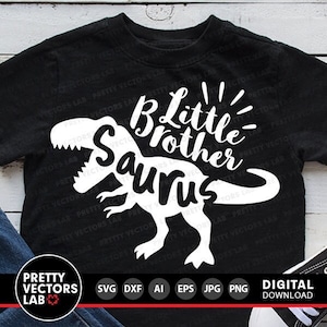 Kleiner Bruder Saurus geschnitten, T-Rex Dinosaurier Cut Files, Lil Bro geschnitten Datei, Dxf Eps Png, Baby, Dino Boy Clipart, T-Rex Shirt Design, Silhouette, Cricut