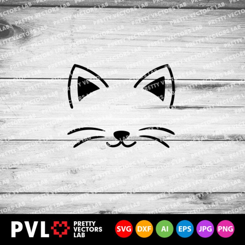Download Cat Face Svg Cat Ears and Nose Svg Kitten Cut Files | Etsy