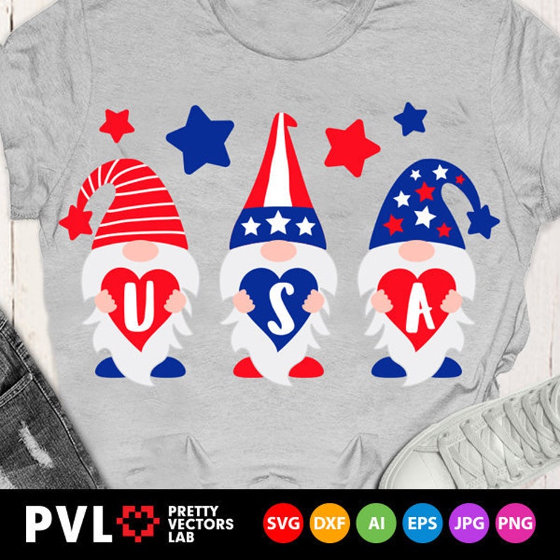 Download Patriotic Gnomes Svg 4th of July Svg American Gnome Svg | Etsy