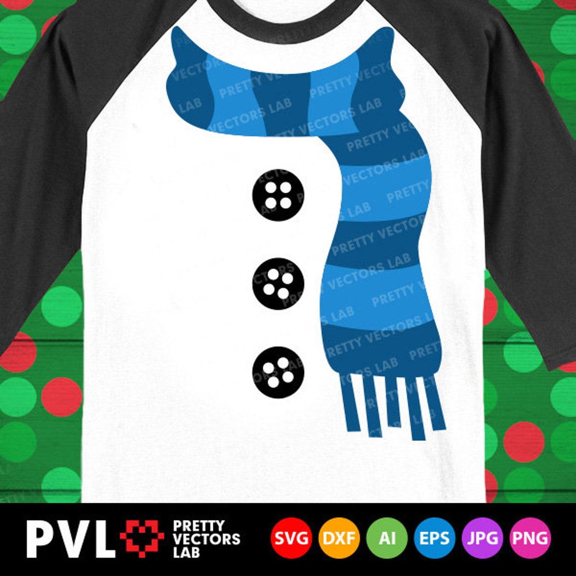 Christmas Snowman Svg Snowman Scarf & Buttons Svg Christmas Etsy