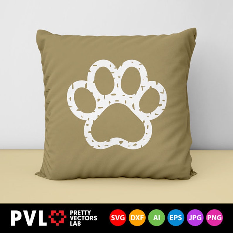 Grunge Paw Print Svg Distressed Paw Svg Dxf Eps Png Dog Paw | Etsy