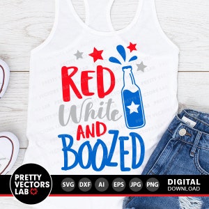 Rödvit och berusad PNG SVG, 4 juli Svg Png, rolig fjärde juli-grafik, Amerika, USA-skjortdesign, sublimering (digital nedladdning) bild 11
