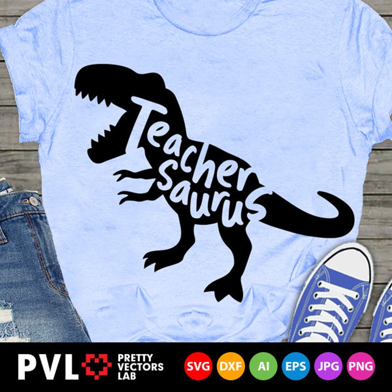 Download Teacher Saurus Svg Back To School Svg Teacher Shirt Design | Etsy