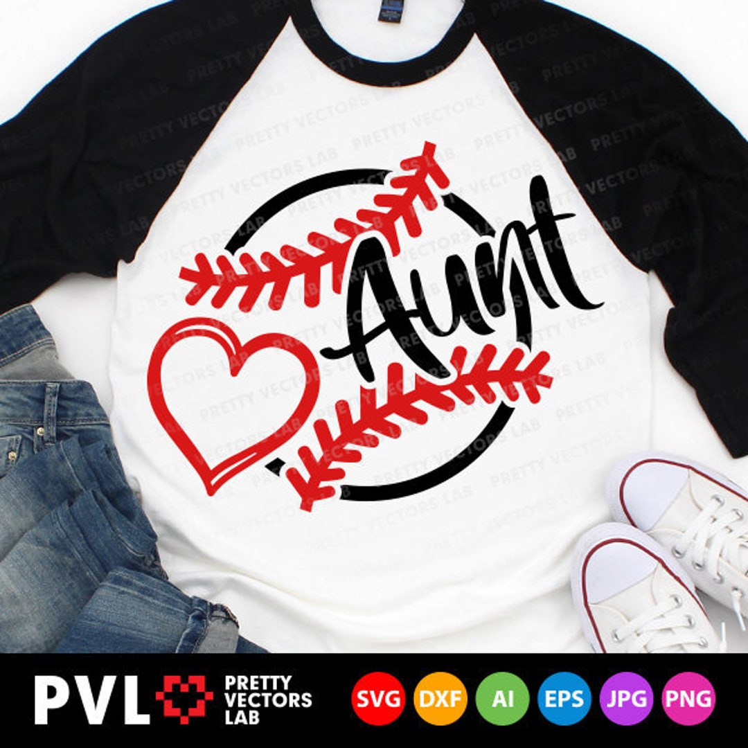 Baseball Aunt Svg, Baseball Heart Svg, Dxf, Eps, Png, Baseball Auntie