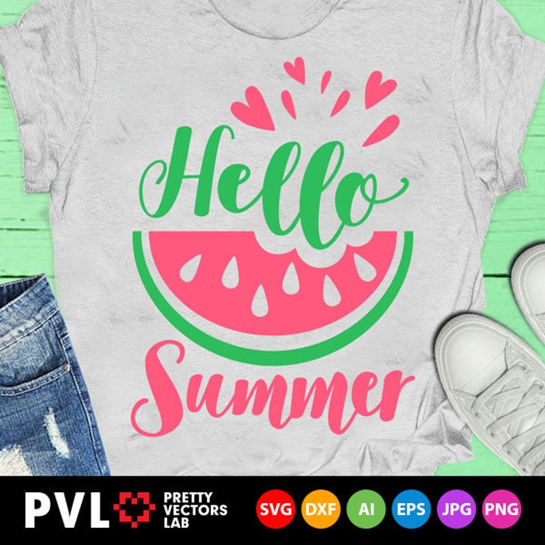 Download Hello Summer Svg Watermelon Svg Watermelon Clip Art | Etsy