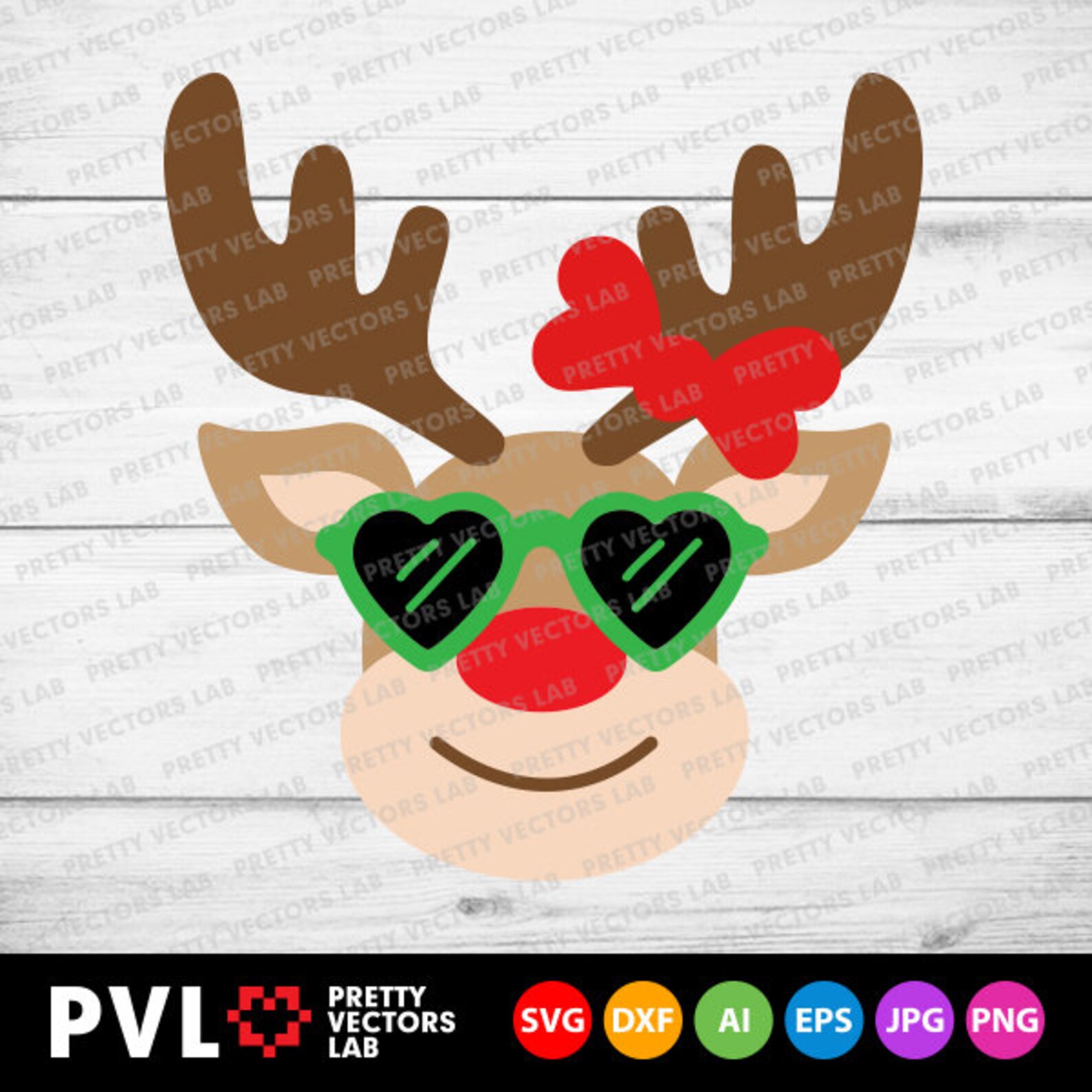 Reindeer with Sunglasses Svg Christmas Svg Girl Reindeer | Etsy