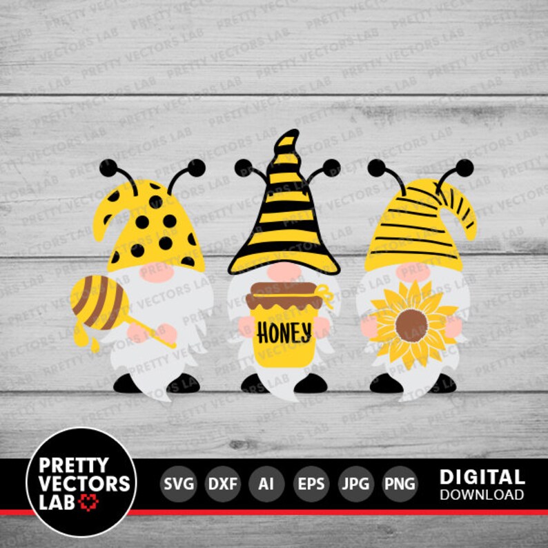 Bee Gnome Svg, Spring Gnomes Cut Files, Summer Svg, Gnomes Svg Dxf Eps ...