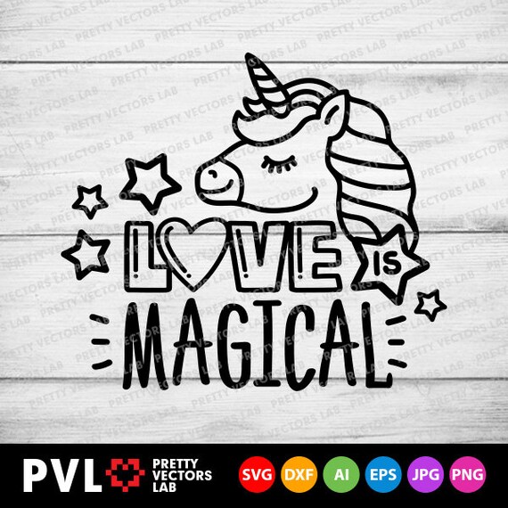 Download Love Is Magical Svg Valentine Unicorn Svg Valentine S Etsy