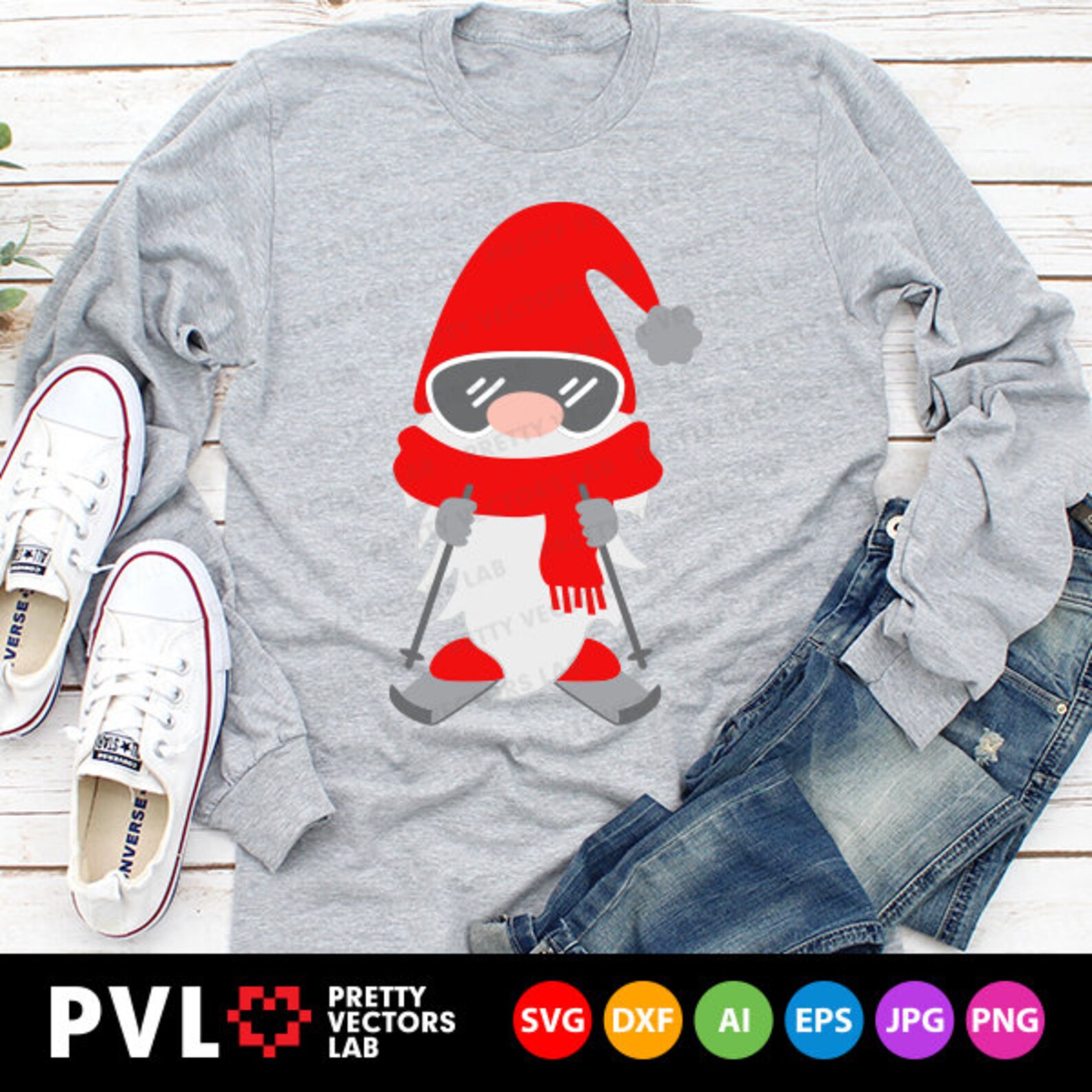 Download Winter Gnome Svg Winter Svg Gnome Cut Files Gnome on Skis | Etsy