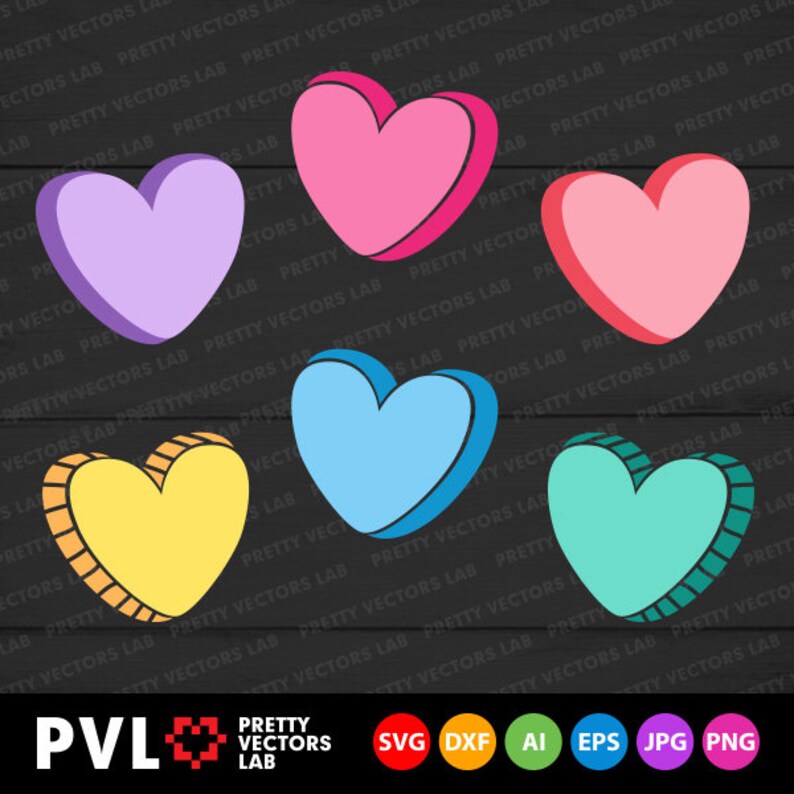 Download Candy Hearts Svg Valentines Day Svg Cute Hearts Svg ...