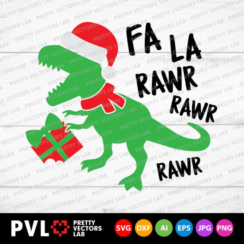 Download Christmas Dinosaur Svg Fa La Rawr Svg Santa T-Rex Svg Kids ...