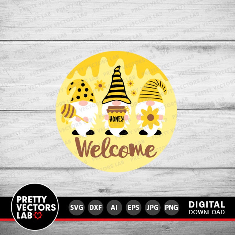 Bee Gnome Svg, Spring Gnomes Cut Files, Summer Svg Dxf Eps Png, Door ...