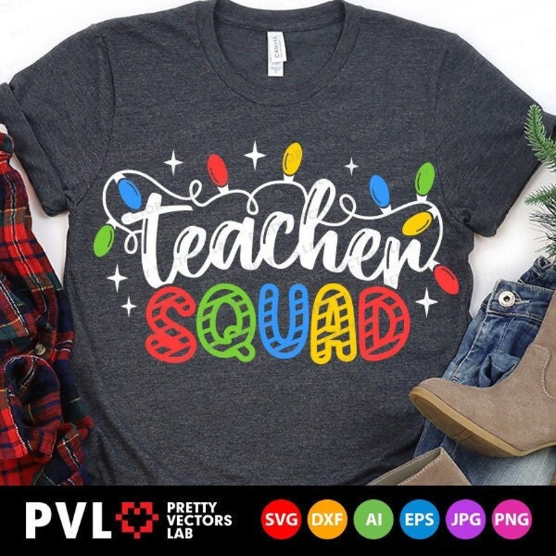 Teacher Squad Svg Christmas Svg Christmas Lights Cut Files - Etsy
