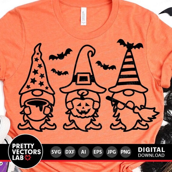 Halloween Gnomes Svg, Halloween Svg, Fall Cut Files, Autumn Gnomes Svg Dxf Eps Png, Farmhouse Sign Svg, Sublimation Png, Silhouette, Cricut