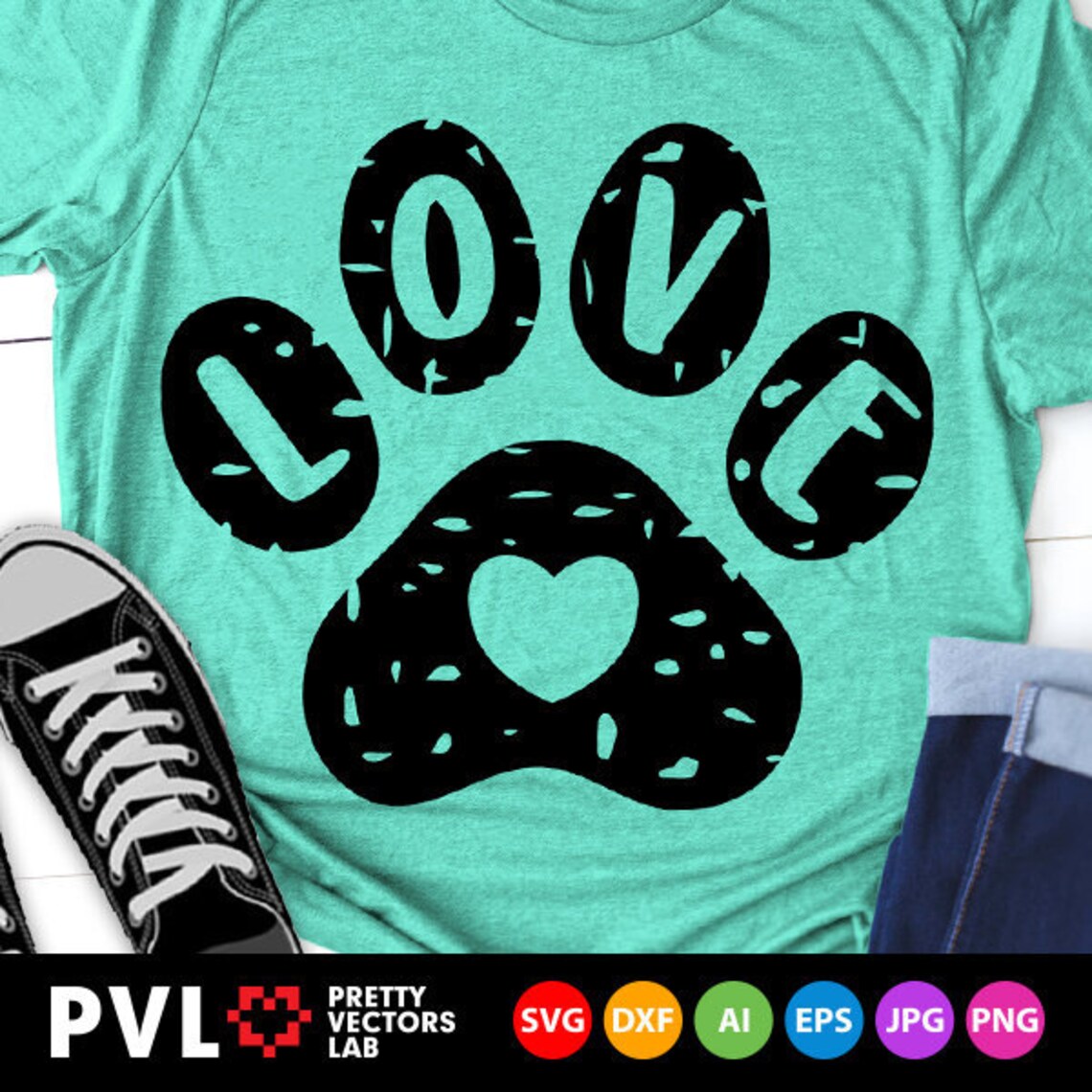 Download Love Paw Svg Love Dogs Svg Dog Mom Svg Distressed Paw ...