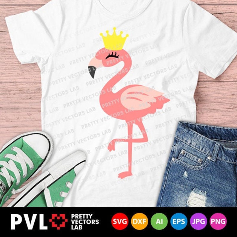 Download Flamingo Svg Flamingo with Crown Svg Summer Svg Dxf Eps | Etsy