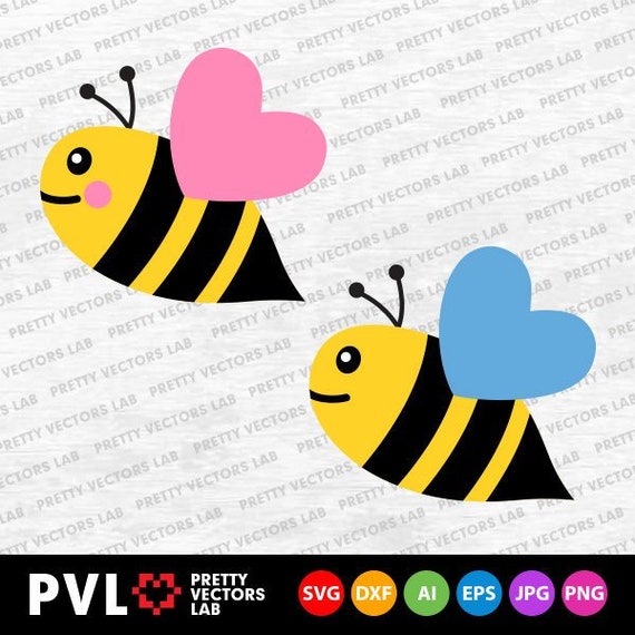 Bee Svg, Bee Girl Boy Svg, Bumble Bee Svg, Dxf, Eps, Baby, Kids, Newborn Svg, Kawaii Bees Clipart, Spring Svg, Cricut & Silhouette Cut Files