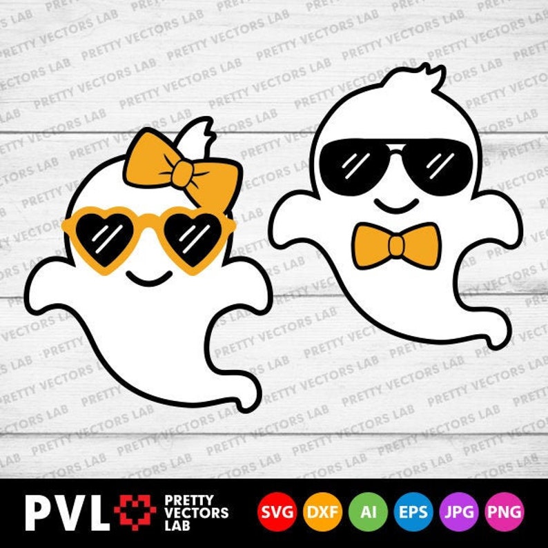 Download Cute Ghosts Svg Halloween Svg Cool Ghost with Sunglasses | Etsy