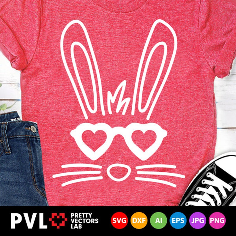 Download Bunny Face Svg Easter Svg Girl Bunny With Sunglasses Svg ...