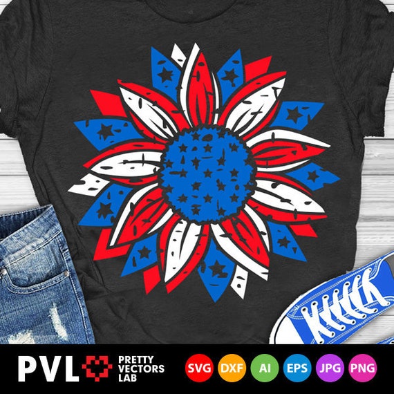 Download Free Patriotic Sunflower Svg 4th Of July Svg Distressed Sunflower Etsy SVG Cut Files