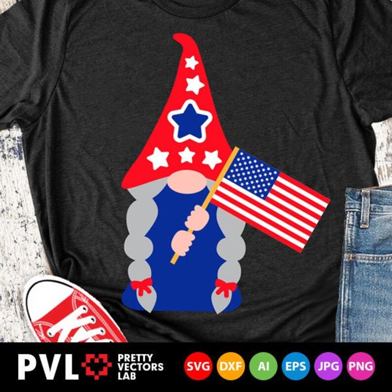 Download Patriotic Gnome Girl Svg 4th of July Svg American Gnome ...