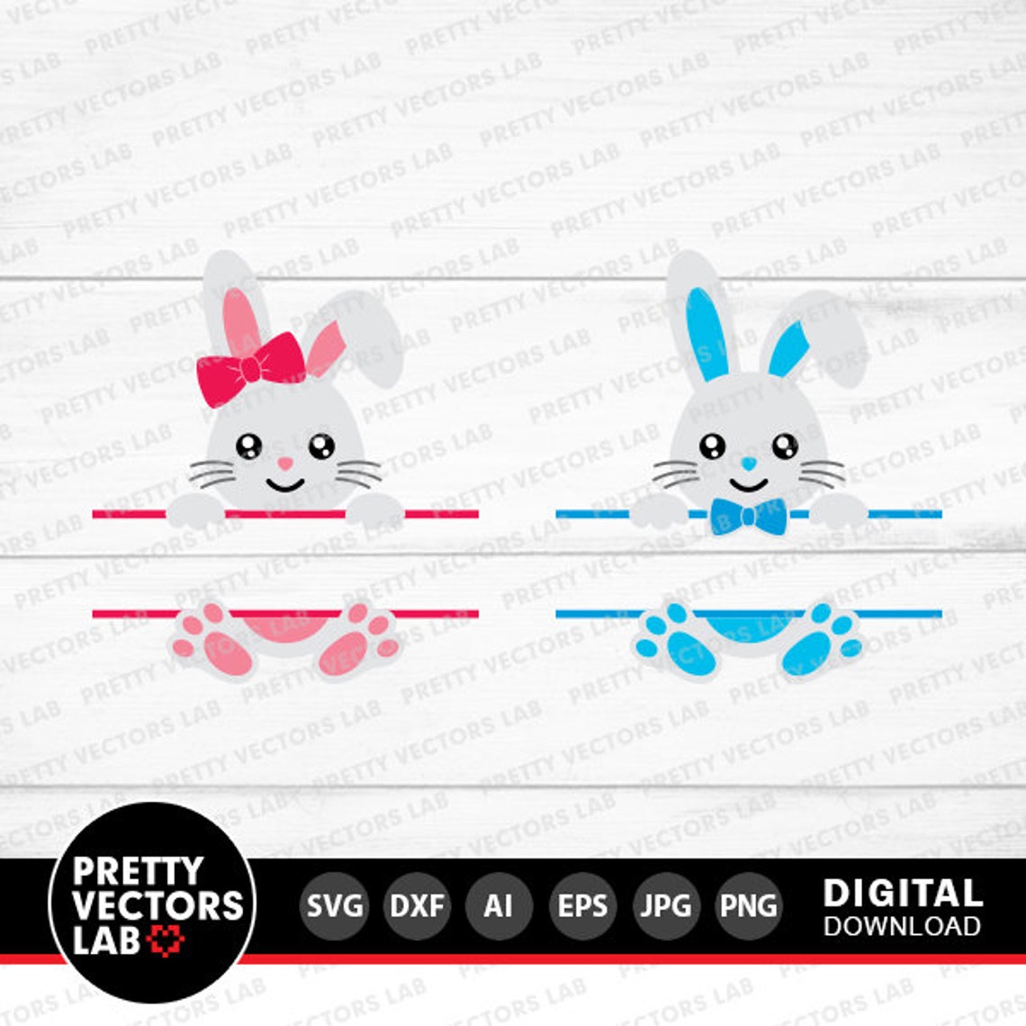 Bunny Svg, Easter Cut Files, Bunny Split Frame Svg, Dxf, Eps, Png, Baby ...