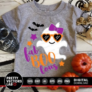 Fab BOO Lous Svg Halloween Svg Girl Ghost Svg Dxf Eps - Etsy