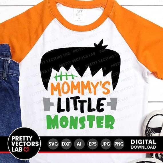 Mommy's Little Monster Svg, Boy Halloween Svg, Funny Quote Svg Dxf Eps Png, Fall Cut Files, Kids Svg, Boys Shirt Design, Silhouette, Cricut