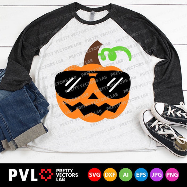 Cool Pumpkin Svg Halloween Svg Boy Pumpkin with Sunglasses | Etsy