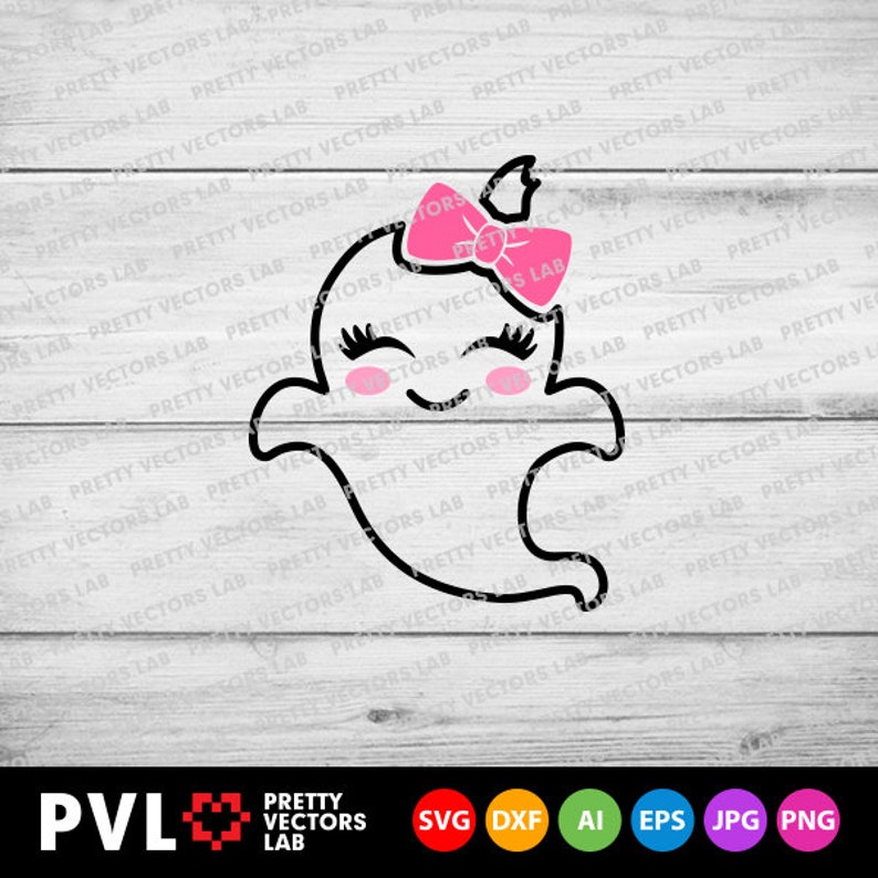 Download Halloween Svg Girl Ghost Svg Cute Ghost with Bow Svg Dxf ...