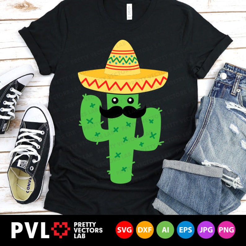 Cactus Svg Cactus With Mustache Svg Cinco De Mayo Cut Files - Etsy