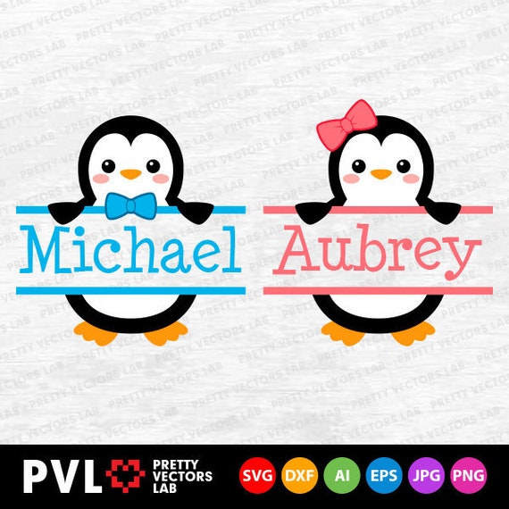 Download Penguin Svg Penguins Monogram Svg Penguin Split Frame Svg Etsy