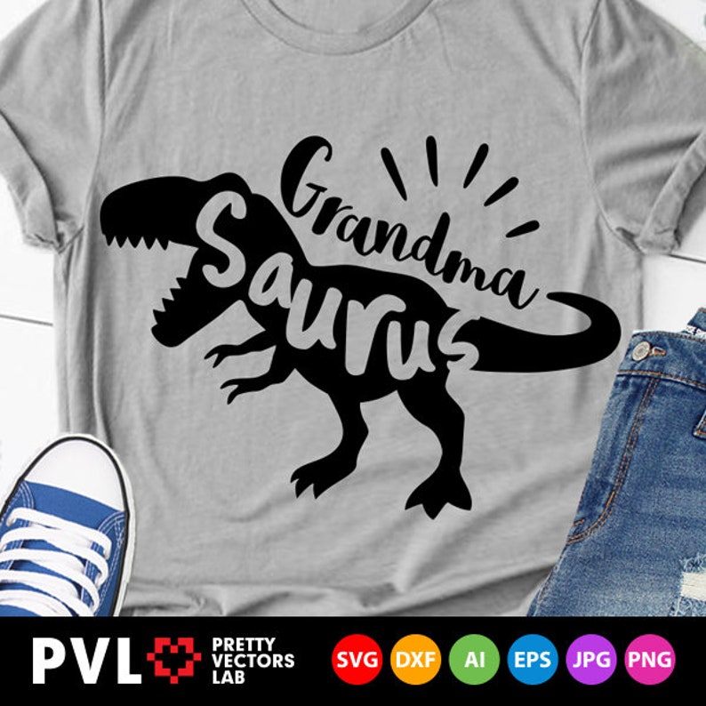 Download Grandma Saurus Svg T-Rex Dinosaur Svg Grandmother Svg Dxf ...