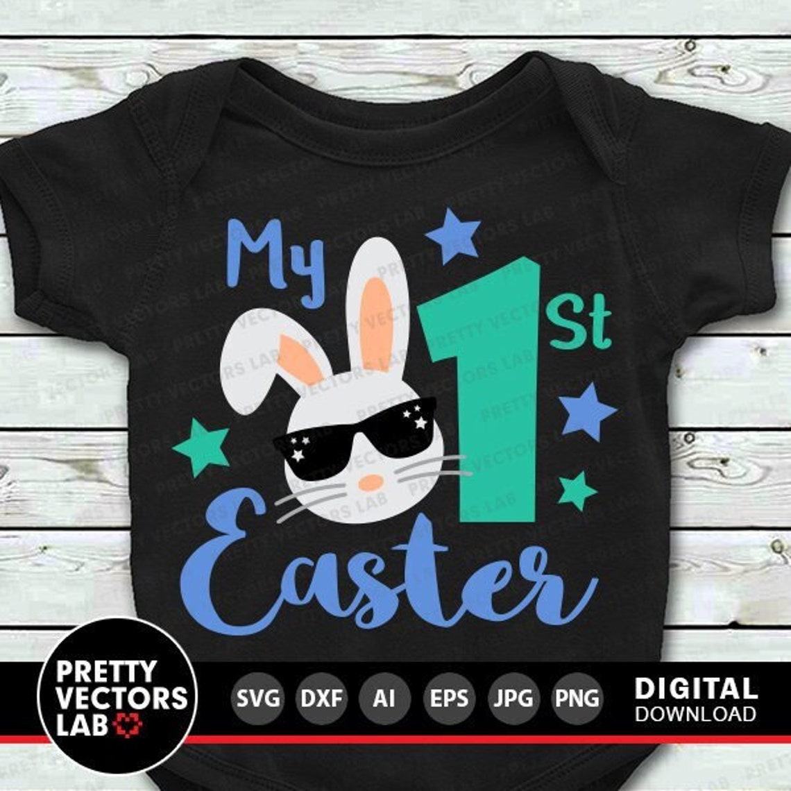 My 1st Easter Bunny Svg My First Easter Cut Files Baby Boy Etsy
