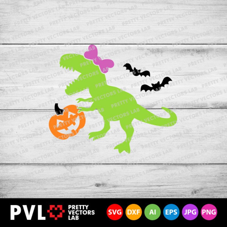 Download Halloween Svg Girl Dinosaur Svg T-Rex with Pumpkin Svg Dxf ...