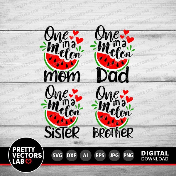 One in a Melon Svg, Watermelon Svg, Summer Cut Files, Vacation Svg Dxf ...