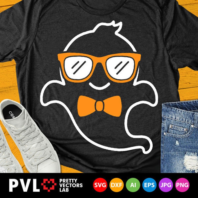 Download Boy Ghost Svg Halloween Svg Ghost with Sunglasses Svg Dxf | Etsy