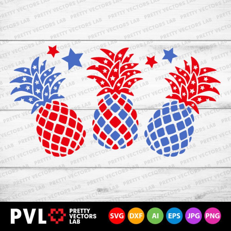 Download Patriotic Pineapple Svg 4th of July Svg American Flag | Etsy